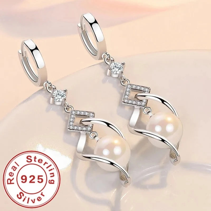 boucles d'oreilles en perles naturelles pour femmes