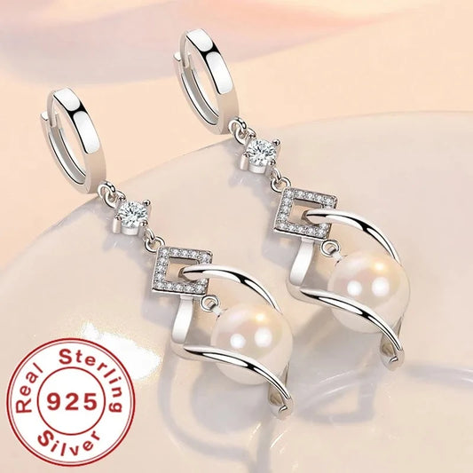 boucles d'oreilles en perles naturelles pour femmes