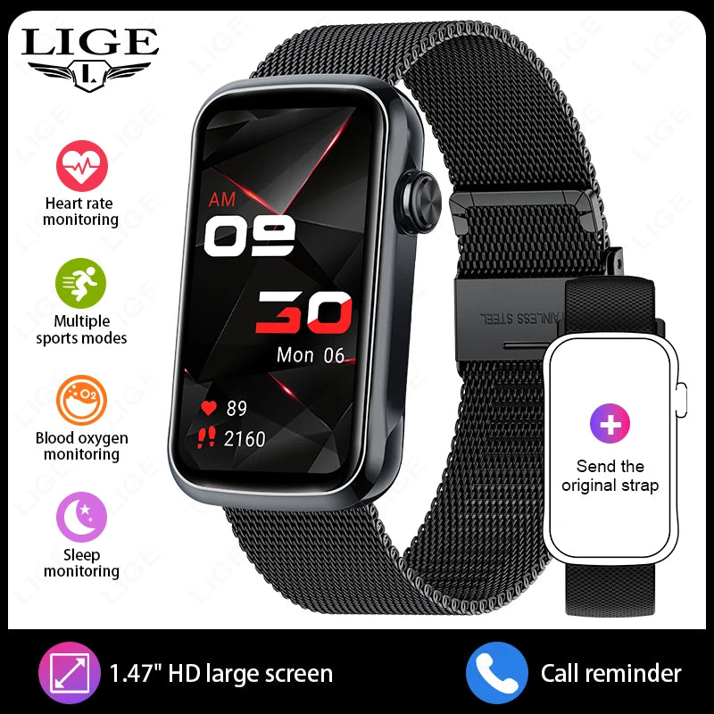 Montre Connectée Femme LIGE - Smartwatch Sport Étanche IP68 Rose