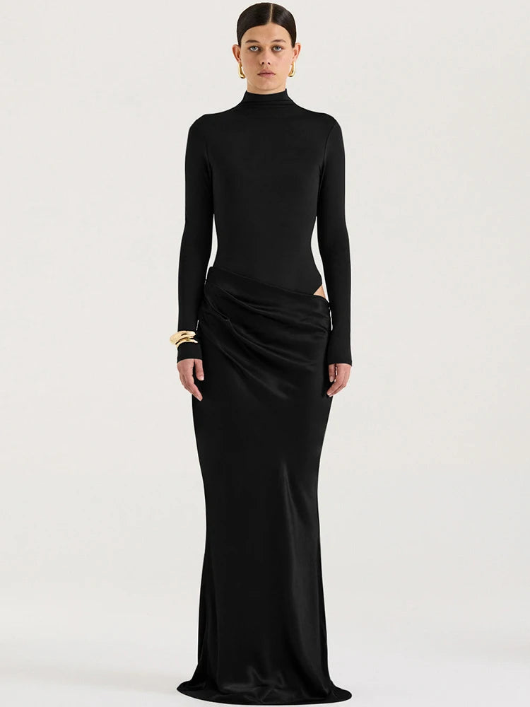robe a manches longues mince élégant robe de soirée