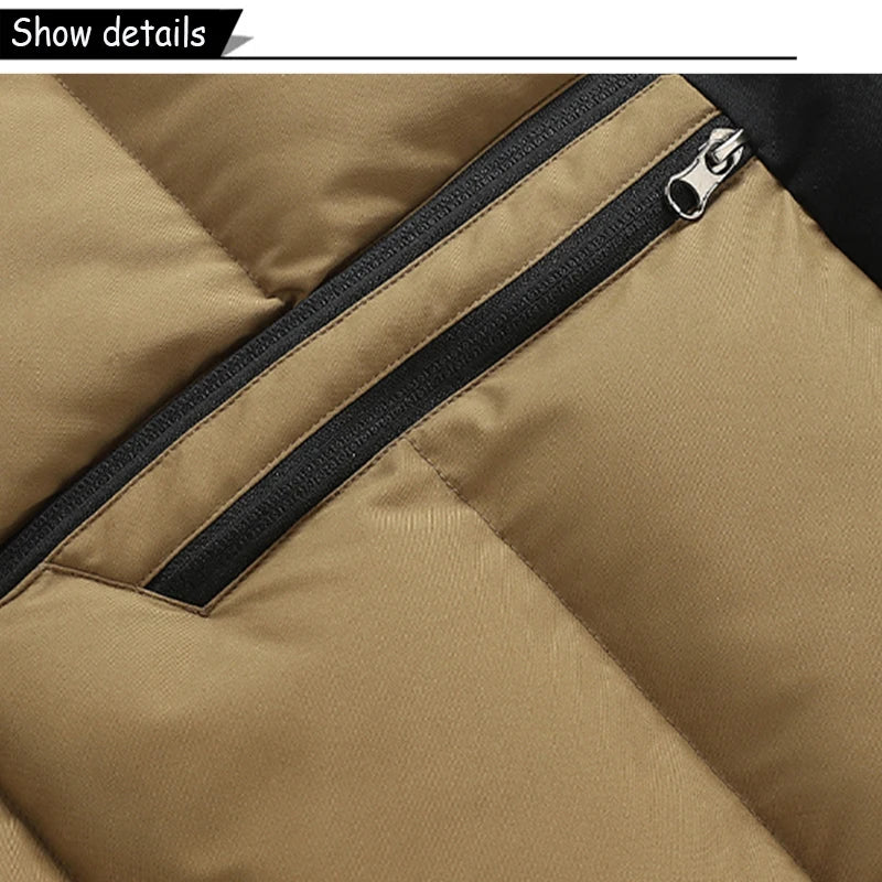 Gilet beige avec liseré noir le long de la fermeture éclair et coutures