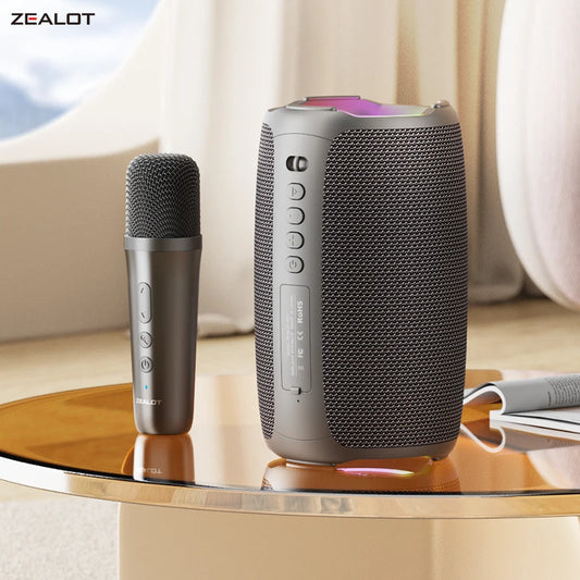 Zealot_S61M Machine de karaoké haut-parleur Bluetooth Portable avec 1-2 Microphones