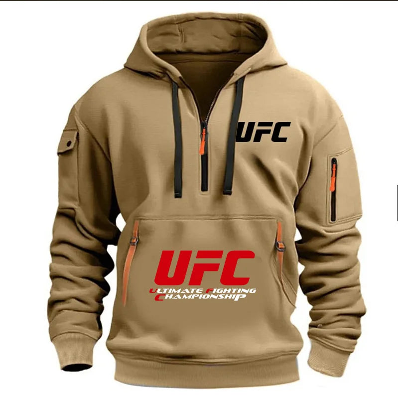 sweat a capuche demi zippé hommes et femmes "UFC championship"
