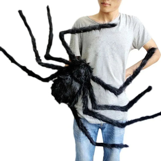 grande araignée en peluche déco pour halloween