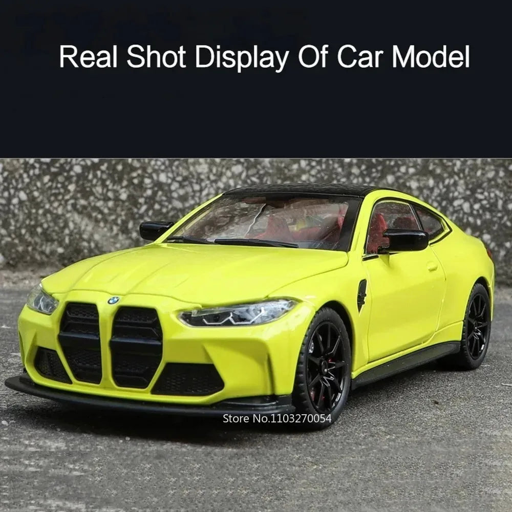 M3 GTR M4 Alliage métal Miniature 1/24 avec portes et capot ouvrant lumière et pile inclus