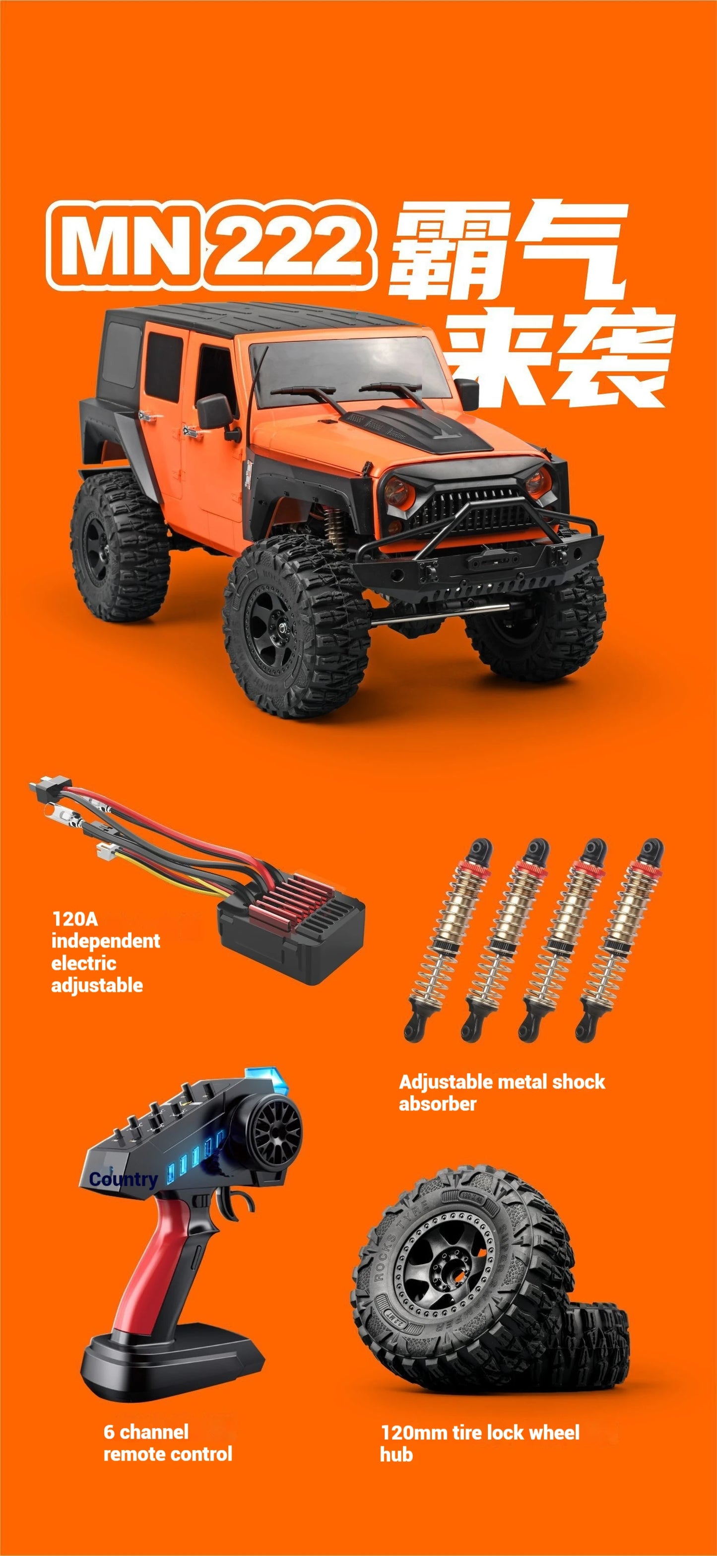 4X4 radio commandé tout terrain  a échele 1/10 prêt a rouler