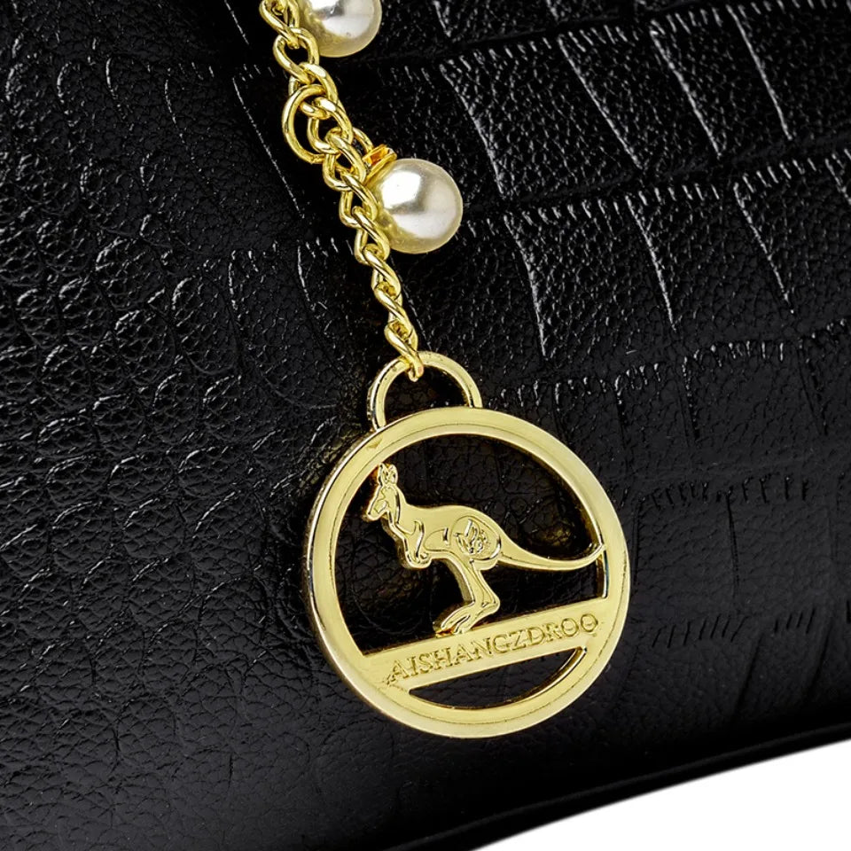 Poignée tissée véritable cuir de haute qualité conçue pour femmes chic