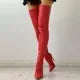 Sexy cuissardes bottes extensibles en cuir pour femmes