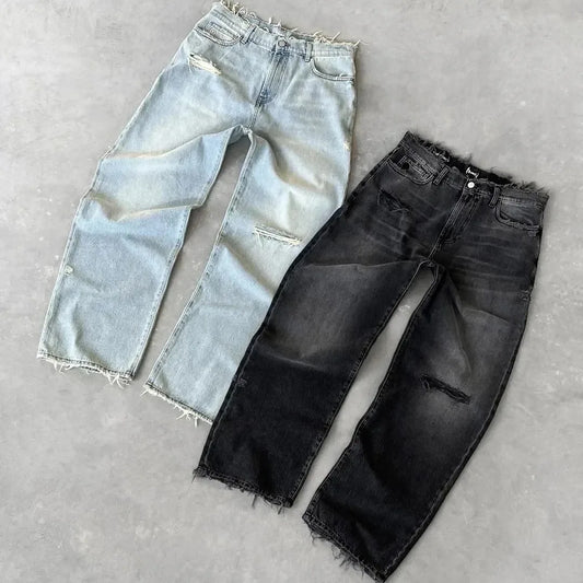 pour hommes, pantalon Denim délavé