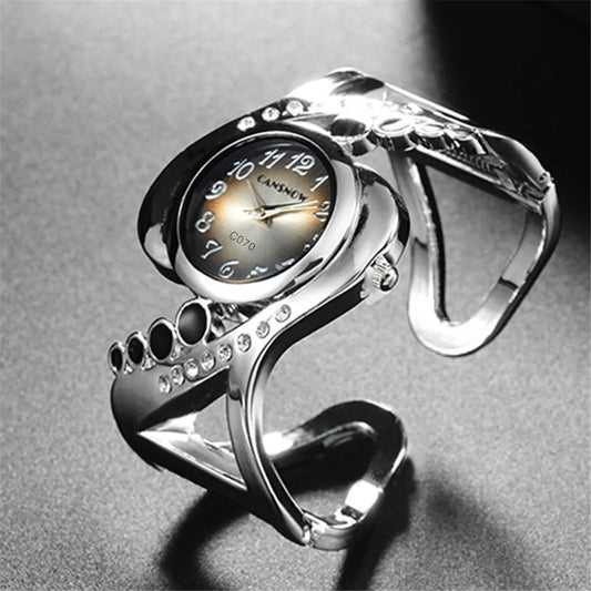 Montre Bracelet Femme Quartz Cristaux Acier Inoxydable