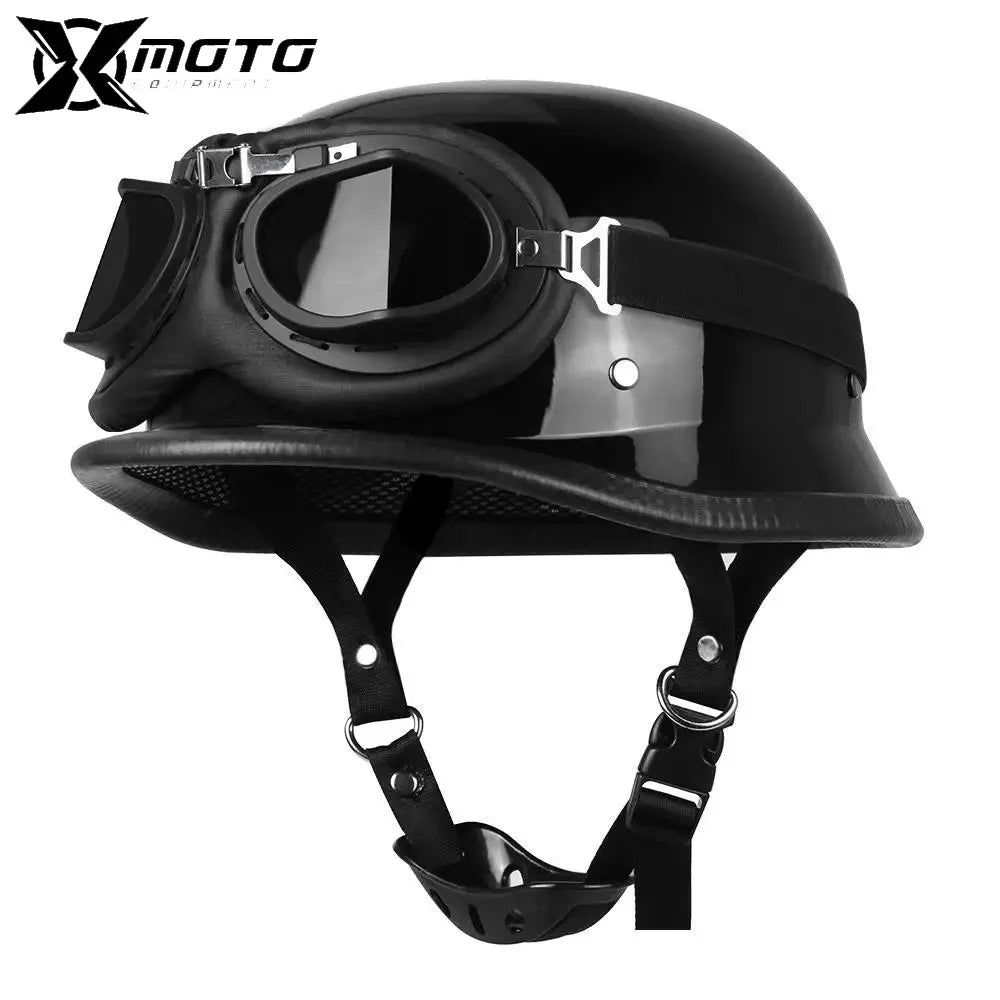 casque moto scooter dessus cuir vintage homme femme