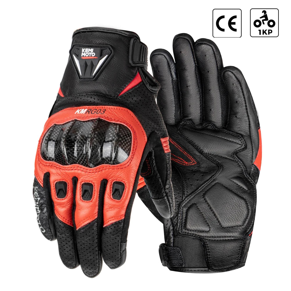 KEMIMOTO gants de Moto en cuir