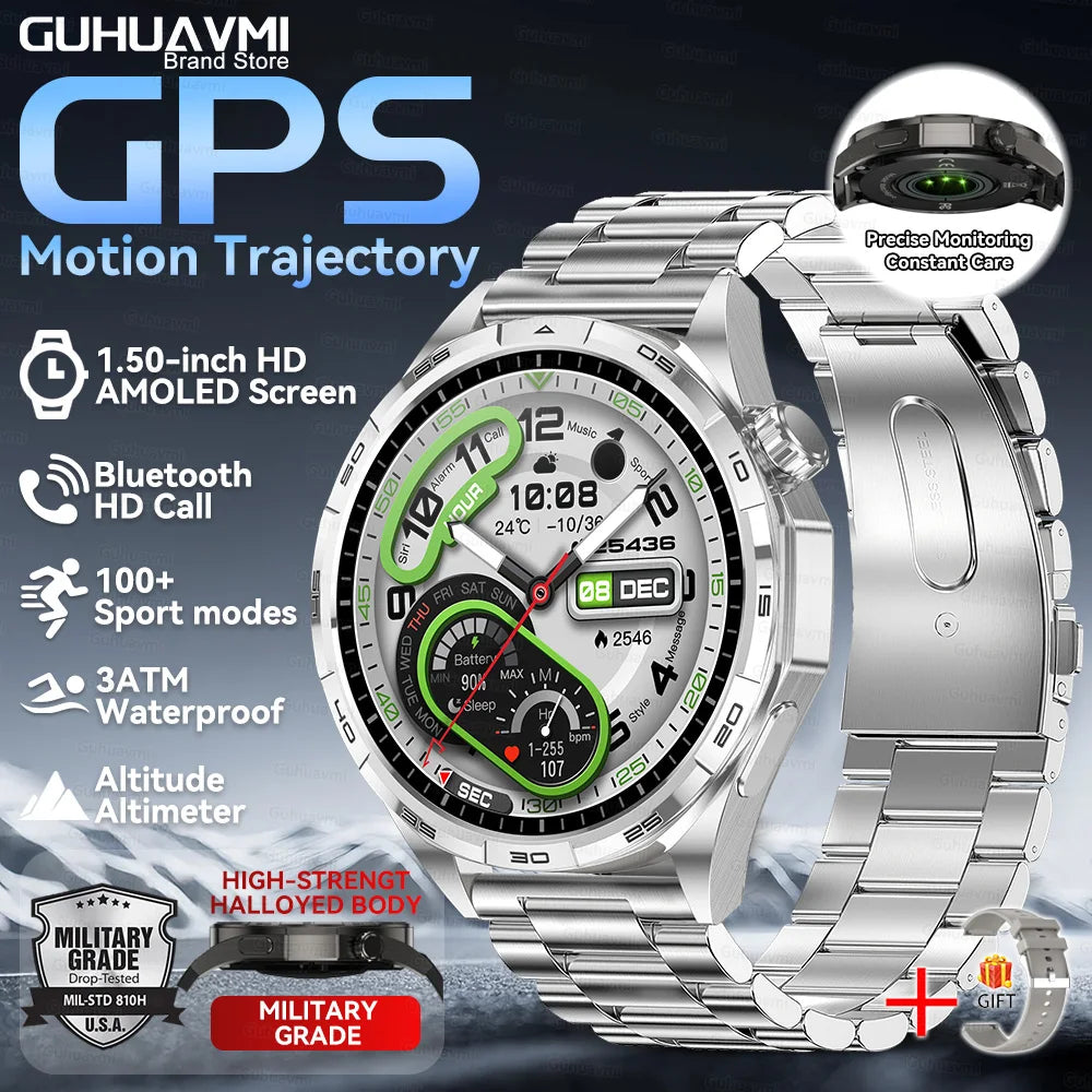 Montre Connectée GPS Sport 6 Pro - Écran Tactile, Appel Vocal, Étanche - Smartwatch Homme Outdoor