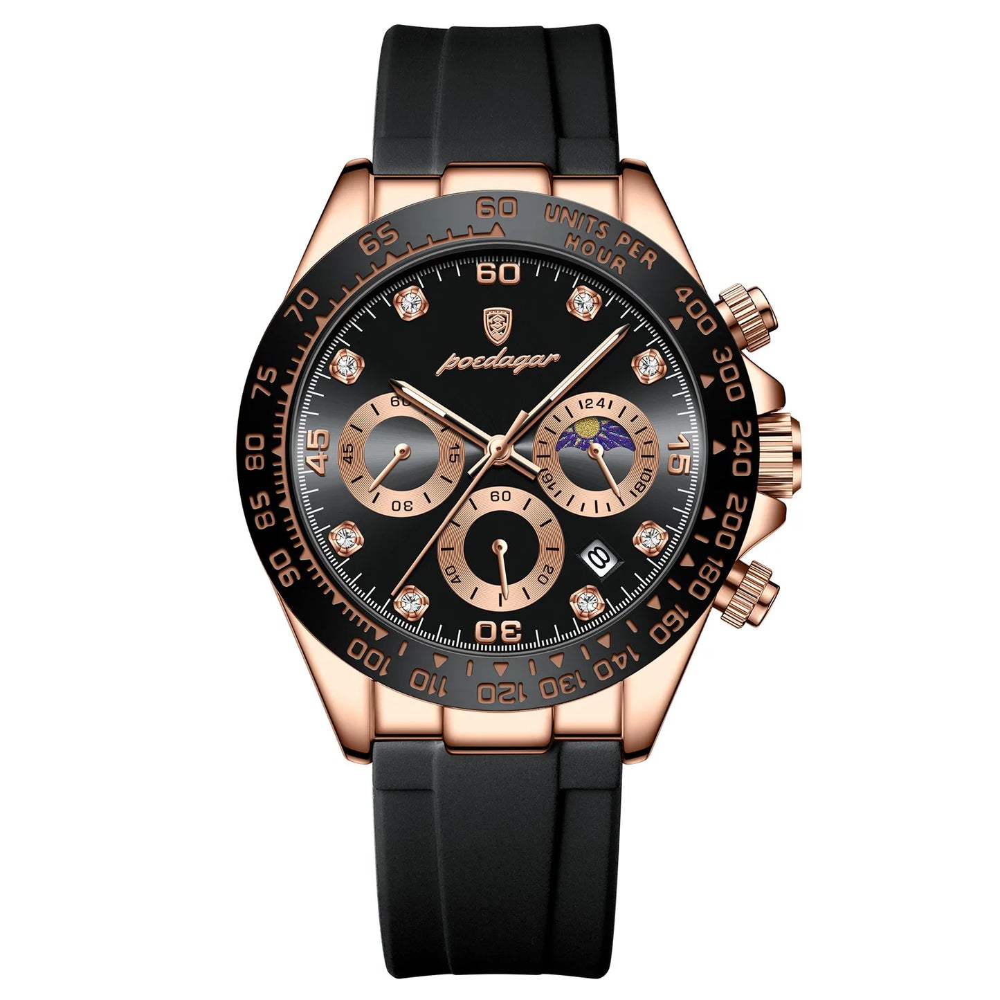Montre Chronographe Homme POEDAGAR Luxe - Quartz Étanche Militaire 8 Couleurs