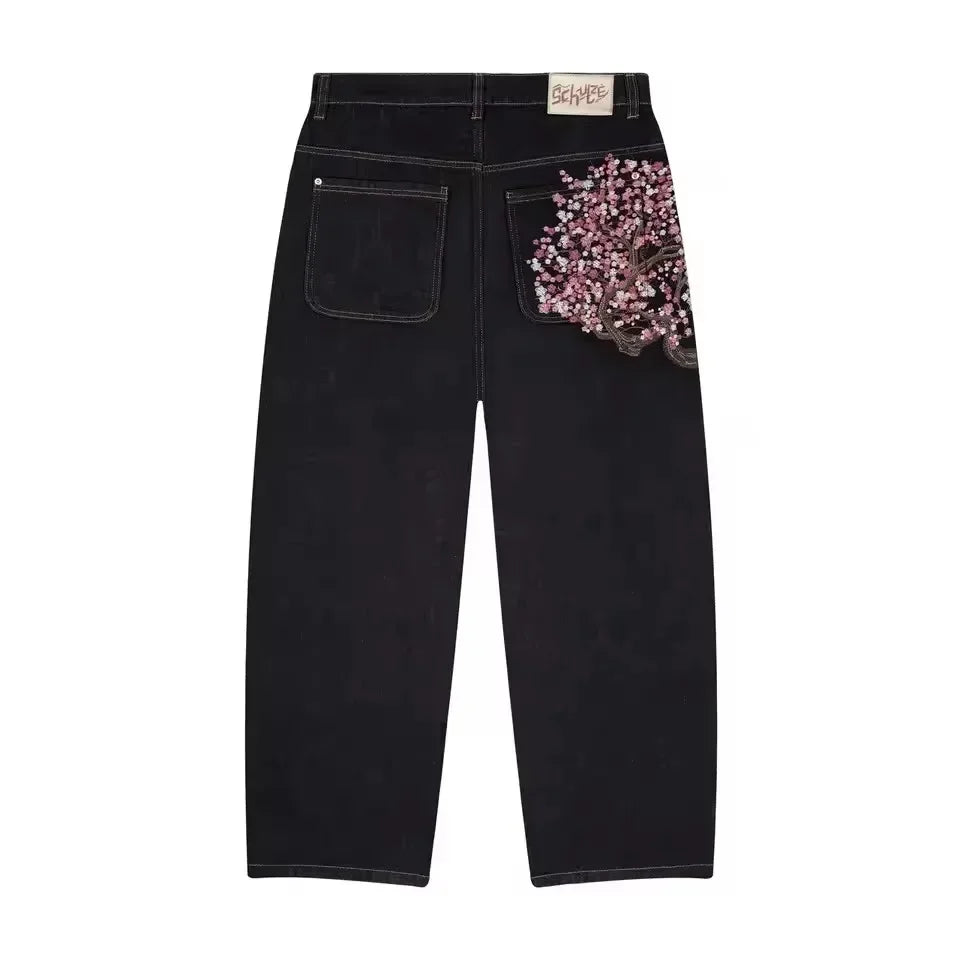 Jeans Hip-hop taille basse, jambes larges