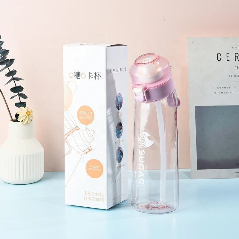 Gourde Infuseur 650ml avec Dosettes Arômes - Bouteille Sport Sans BPA Paille Intégrée