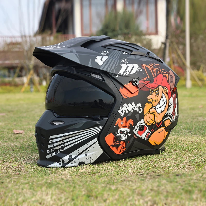 Casque de moto pour hommes et femmes design amovible