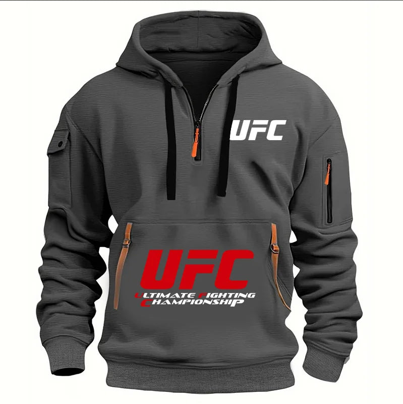 sweat a capuche demi zippé hommes et femmes "UFC championship"