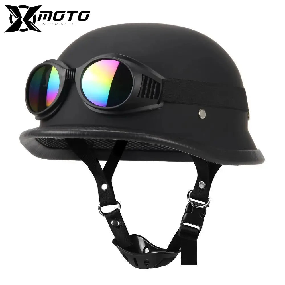 casque moto scooter dessus cuir vintage homme femme
