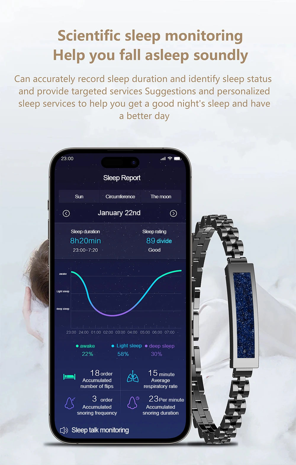 LIGE nouveau sans écran montre intelligente femmes IP68 étanche moniteur de fréquence cardiaque ios android