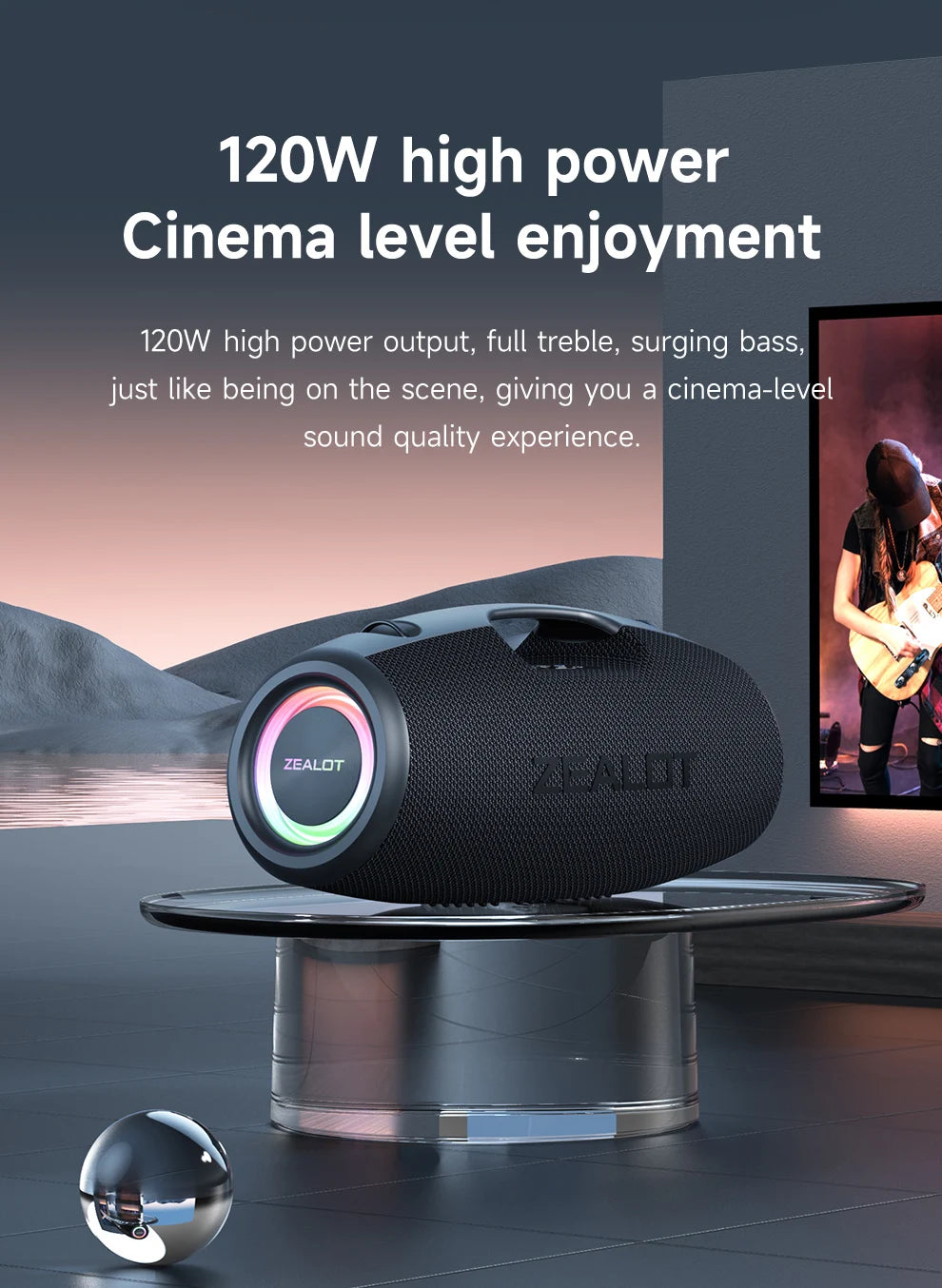 ZEALOT-S78 120W haut-parleur Bluetooth Portable
