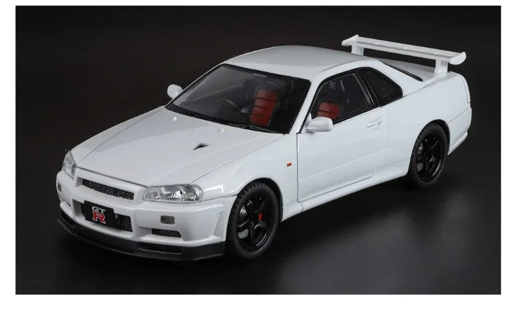 Modèle de voiture Nissan GT-R R34 Skyline en alliage roue démontable au 1/18
