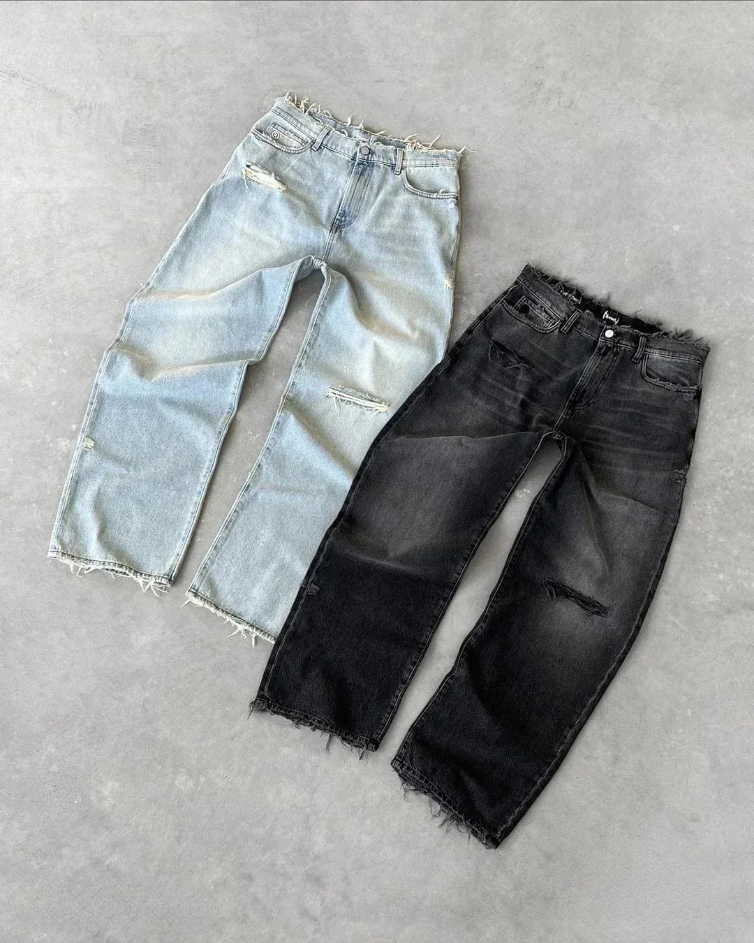 pour hommes, pantalon Denim délavé