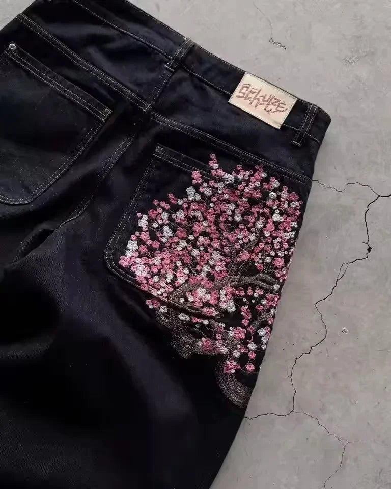 Jeans Hip-hop taille basse, jambes larges