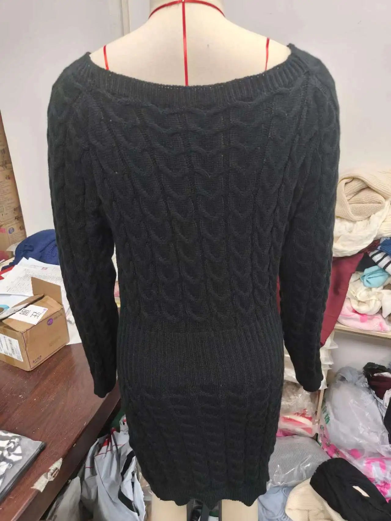 Robe Pull Courte Femme Épaule Dénudée – Coupe Ample Manches Ballon Style Décontracté