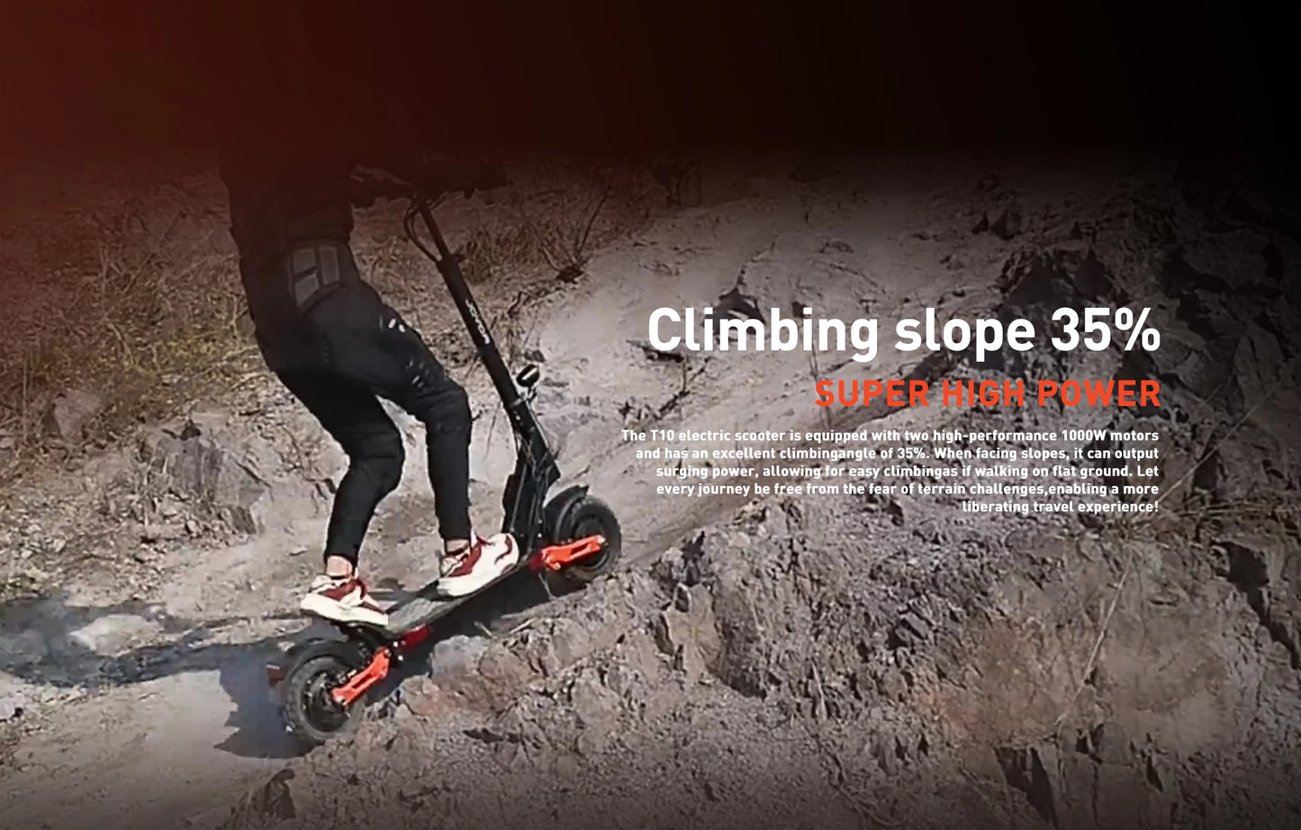 JOYOR T10 Trottinette Electrique Pliable Pour Adulte , Moteur 1000 W tout terrain