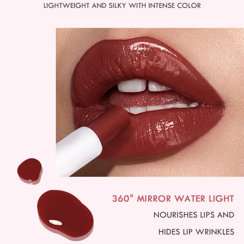 Rouge à lèvres haute qualité, 8 couleurs, effet brillant