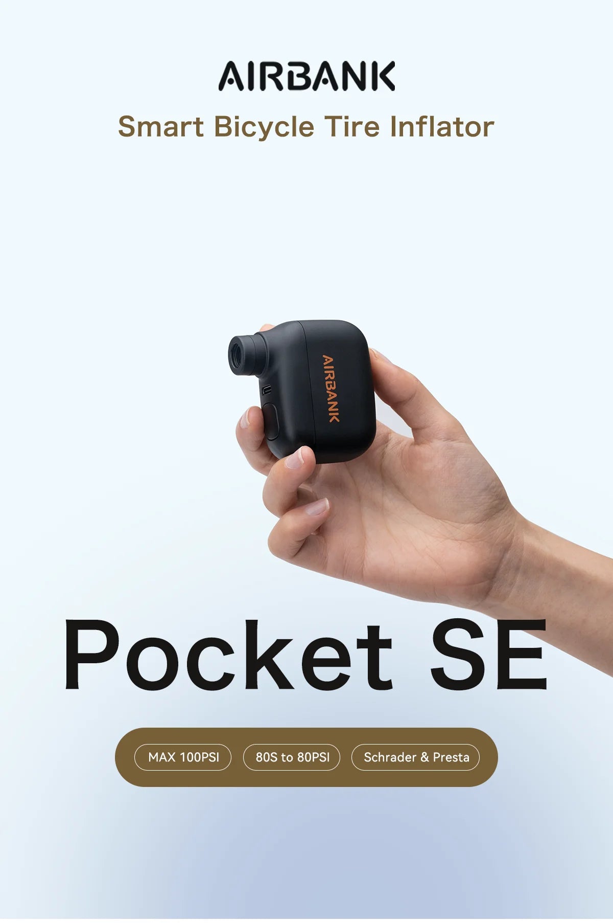 Mini pompe à vélo portable aste, 100PSI, 5V, Type-C,