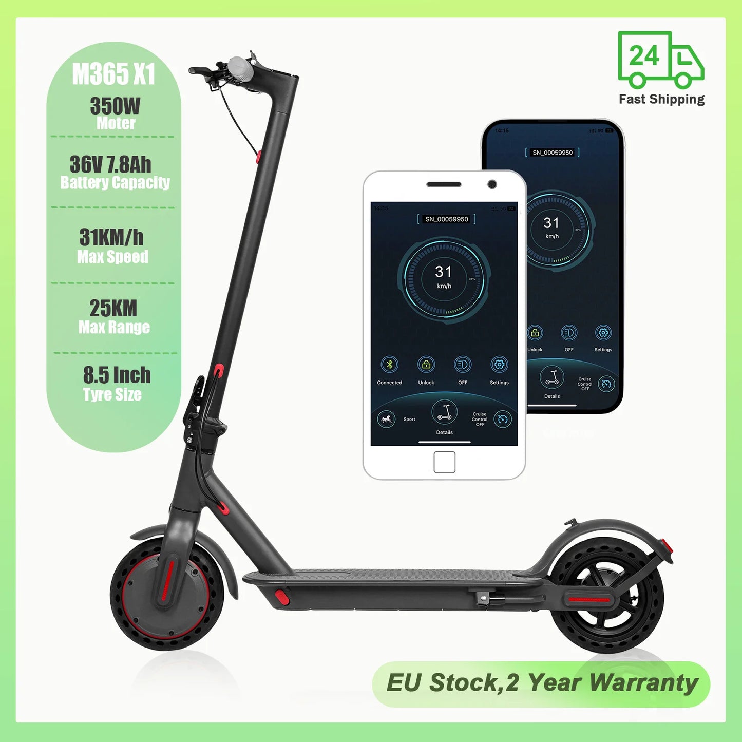 scooter électrique 36V/35KM/H maxi