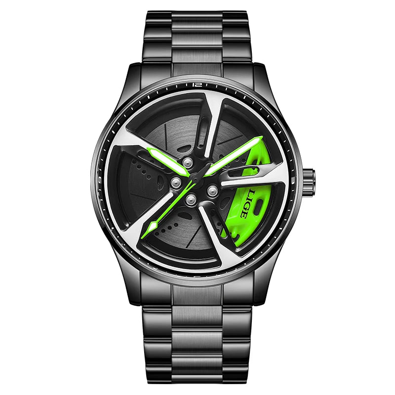 LIGE 2025 cadran rotatif montre-bracelet sport à Quartz étrier de frein