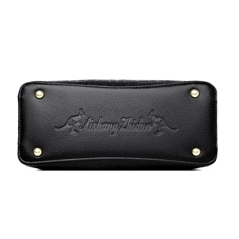 Poignée tissée véritable cuir de haute qualité conçue pour femmes chic