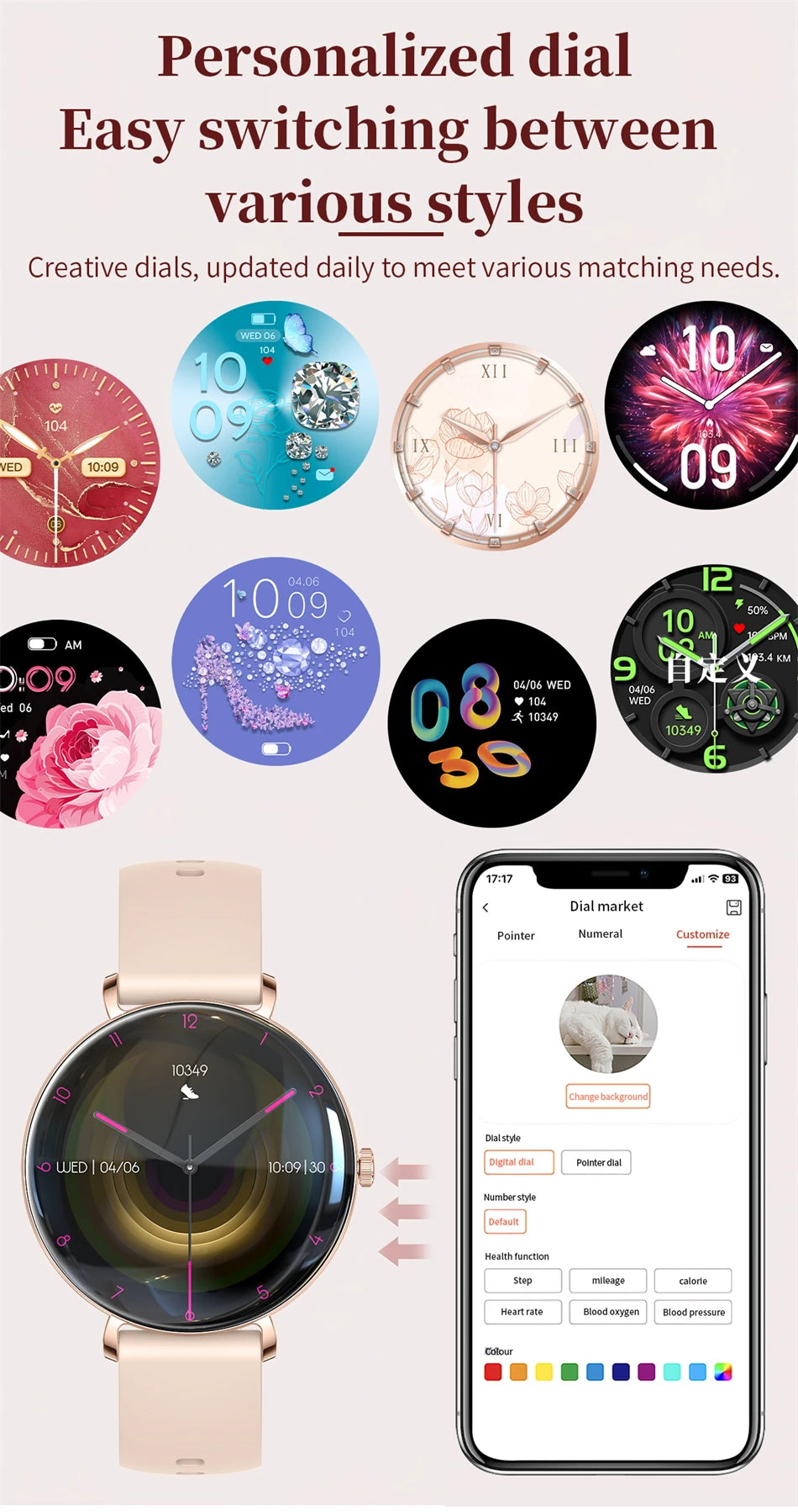 LIGE nouvelle montre intelligente femmes 1.43 "AMOLED ecran HD
