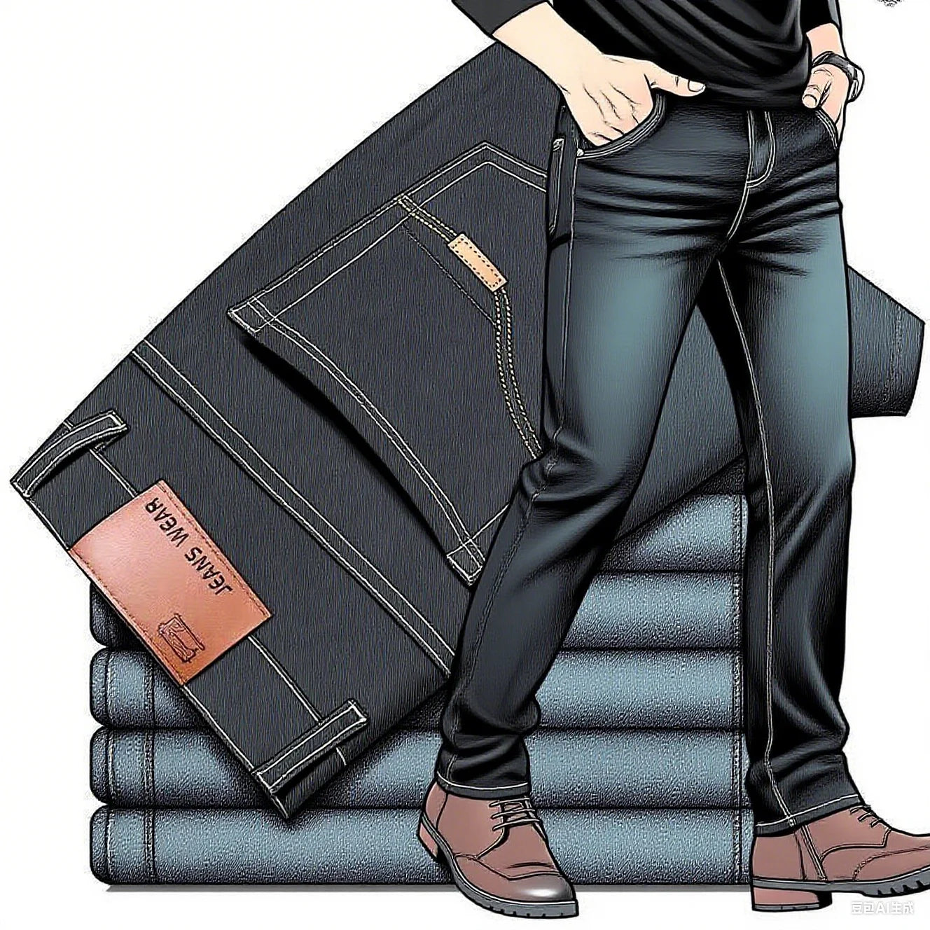 jeans homme classic style slim fit