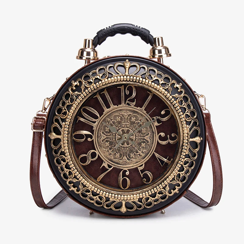 Sac à main avec horloge créative rétro, nouveau style, sens du design à la mode