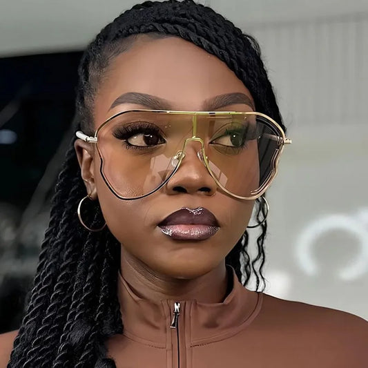 Lunettes de soleil de Style européen et américain pour femmes, grande taille, ajourées, Vintage, élégantes