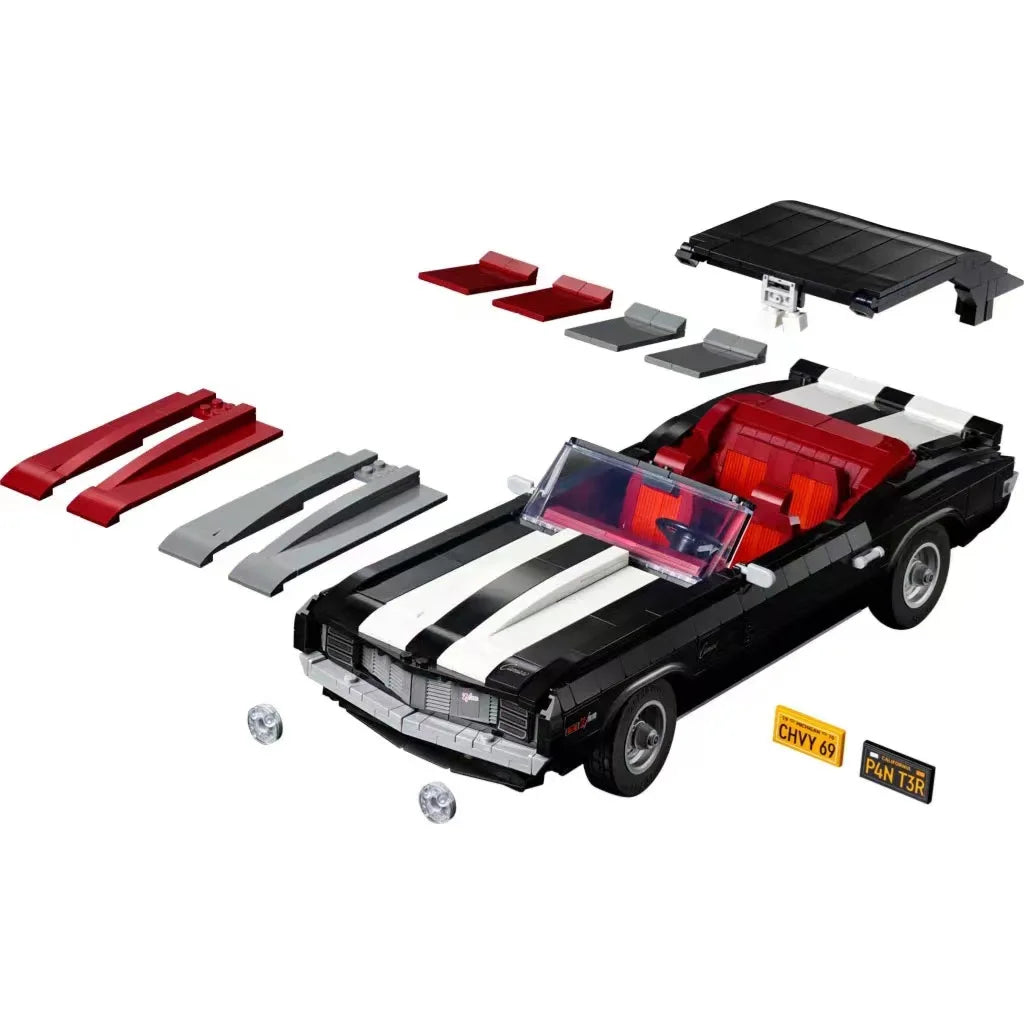 Kit Blocs Construction Muscle Car Vintage Noir - Voiture Rétro Compétition Garçon - MONASTORESHOP.COM