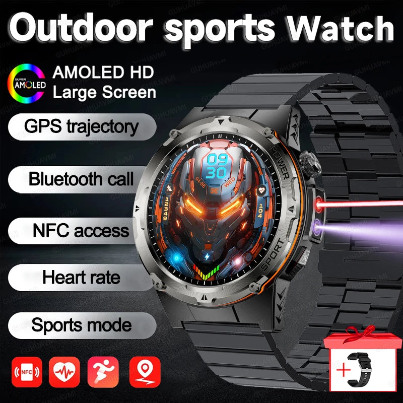 Montre Intelligente GPS Homme Sport 2025 - 500mAh NFC HD Appel IP68 Étanche - MONASTORESHOP.COM