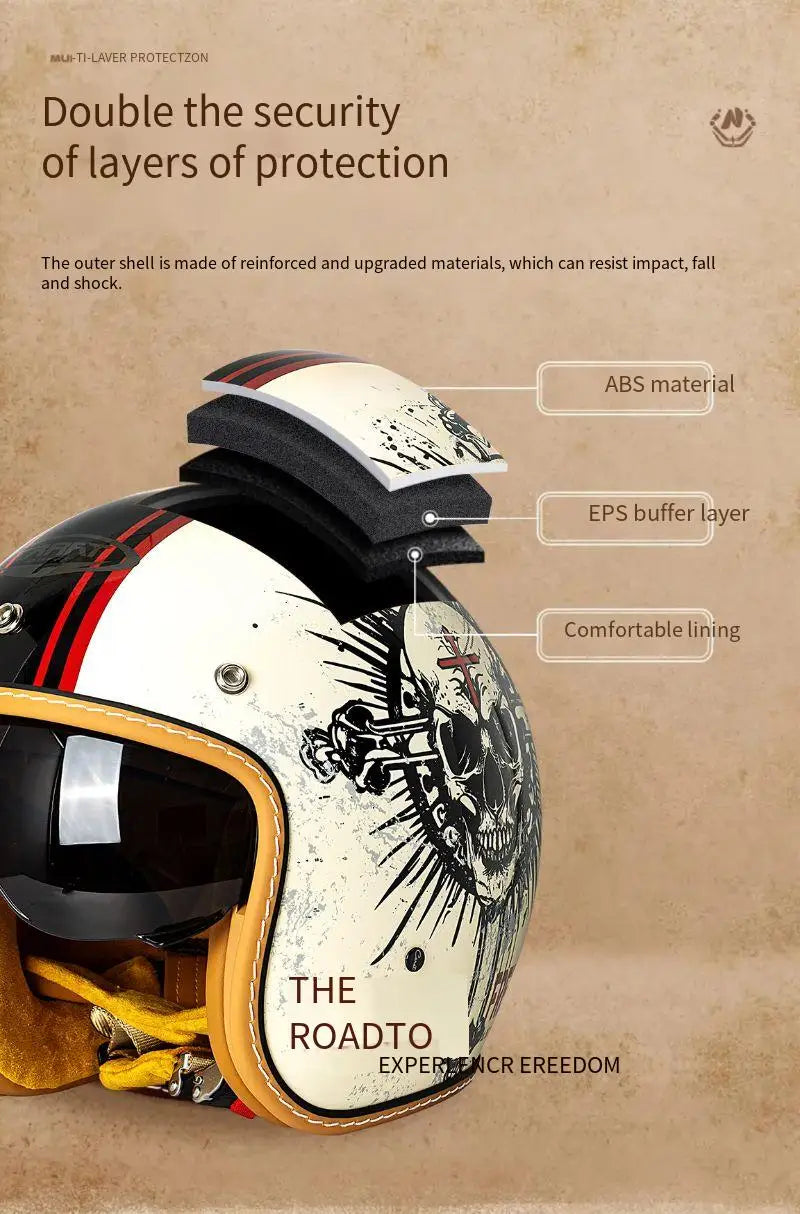 casque rétro moto scooter american vintage