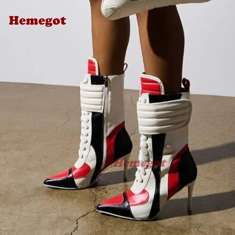 Bottes Moto Femme Cuir - Talons Aiguilles Bout Pointu - Style Rock Élégant - MONASTORESHOP.COM