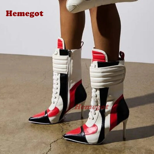 Bottes Moto Femme Cuir - Talons Aiguilles Bout Pointu - Style Rock Élégant - MONASTORESHOP.COM