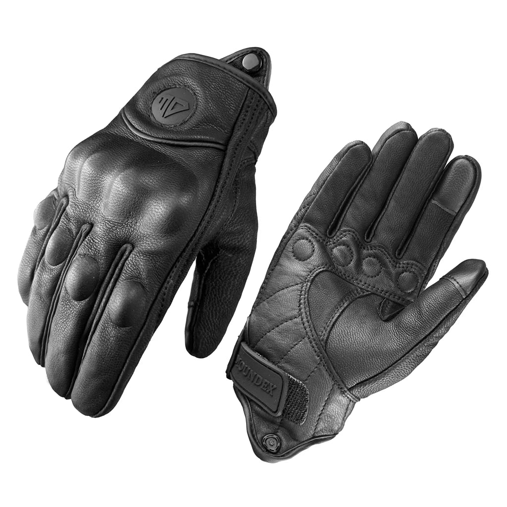 Gants de Moto rétro perforé cuir véritable