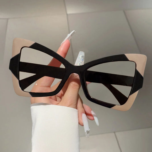 Lunettes de Vue Femme Œil de Chat Surdimensionnées - Monture Tendance Bicolore