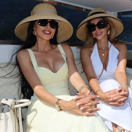 ✨ Chapeau Fedora Paille Ruban Fin - Élégance Plage Femme