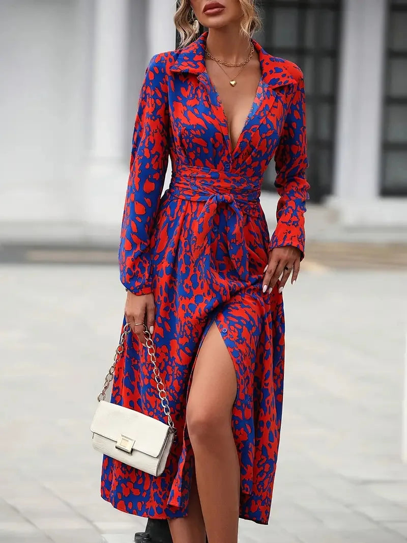 robe a manche longue décontracté style américaine