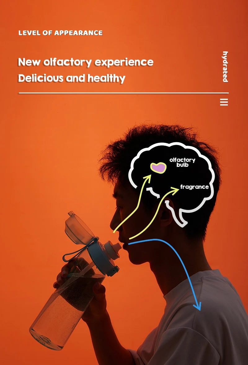 Gourde Infuseur 650ml avec Dosettes Arômes - Bouteille Sport Sans BPA Paille Intégrée