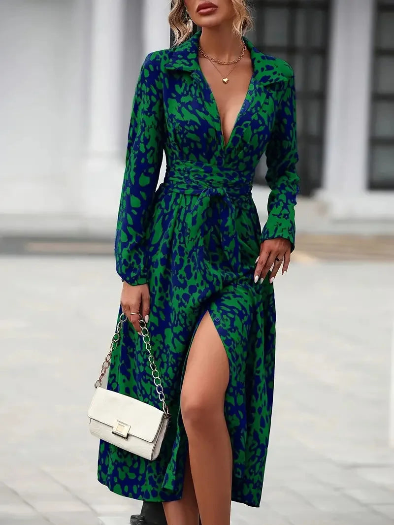 robe a manche longue décontracté style américaine